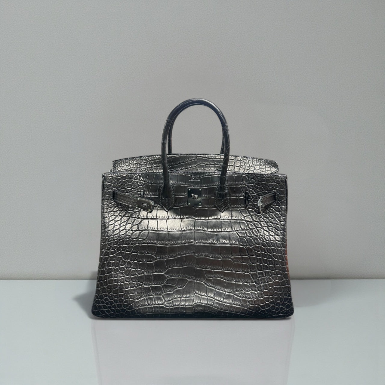 Hermés Birkin 35 Crocodile So Black Ruthenium Hardware