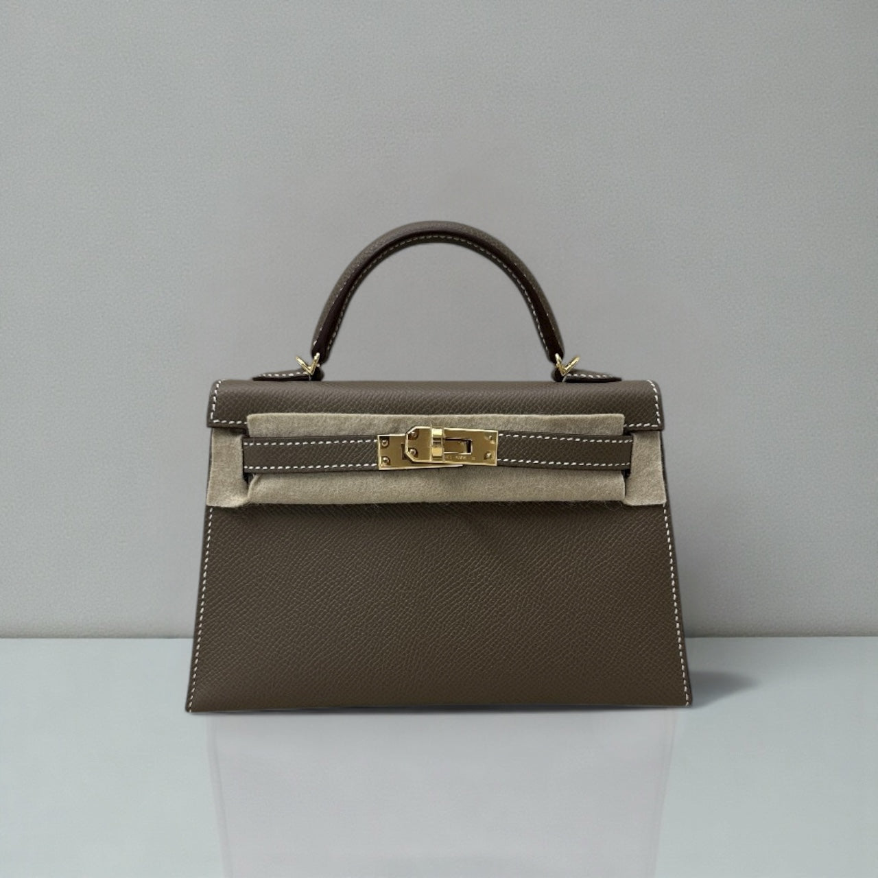 Hermés Mini Kelly 20 Etoupe Epsom Gold Hardware
